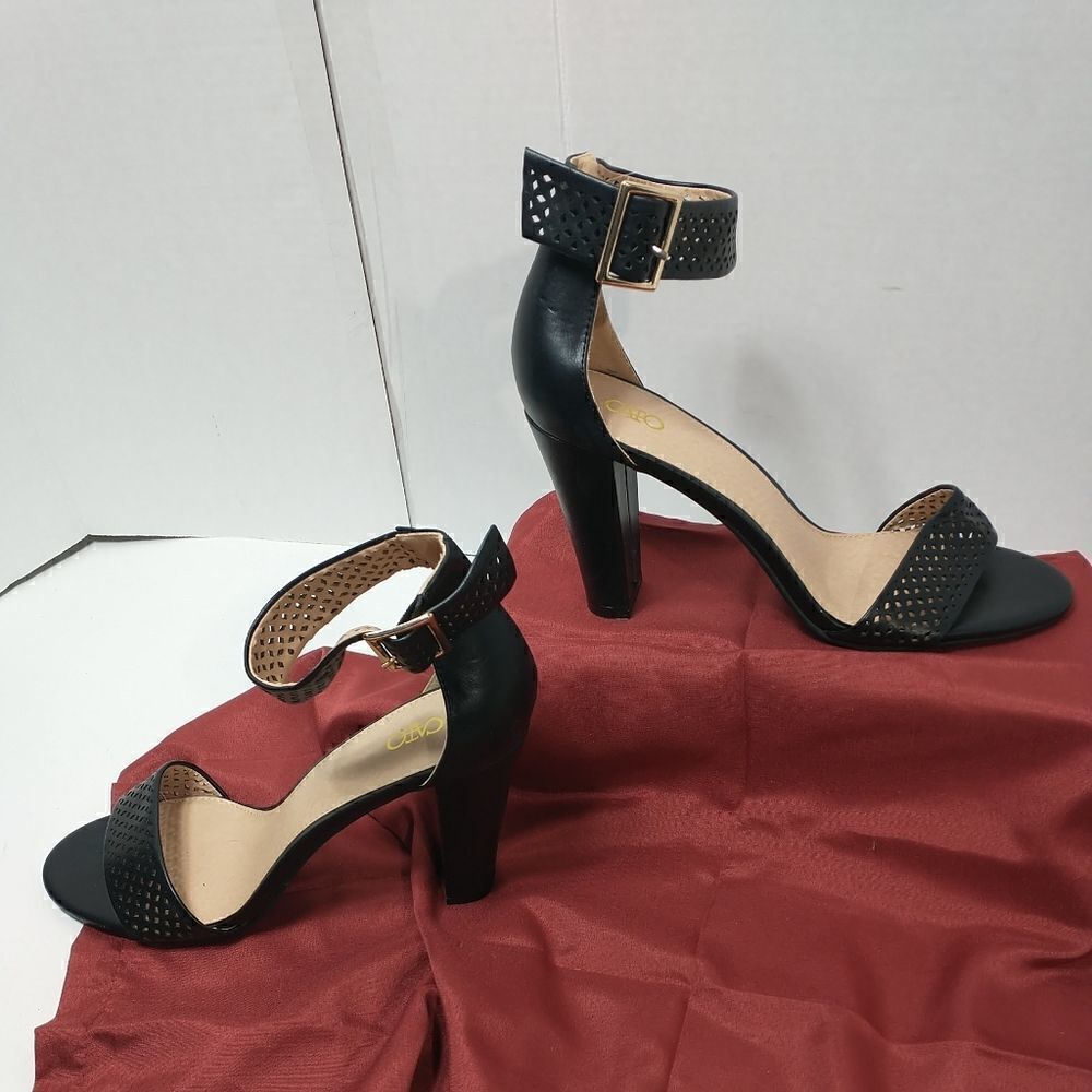 CATO BLACK ANKLE STRAP HEEL PUMP SHOES WOMEN'S SIZE 11M - Picture 5 of 12